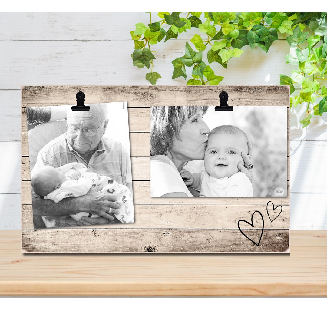 Wood Photo Frame Which Holds Two Photos, Photo Display for Family