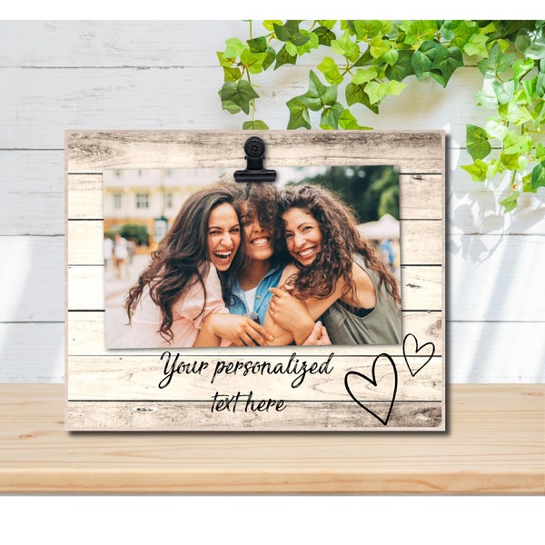 Personalized wood photo frame which holds one photo, Mother's Day, engagement, family, grandparents, wedding, anniversary, best friend