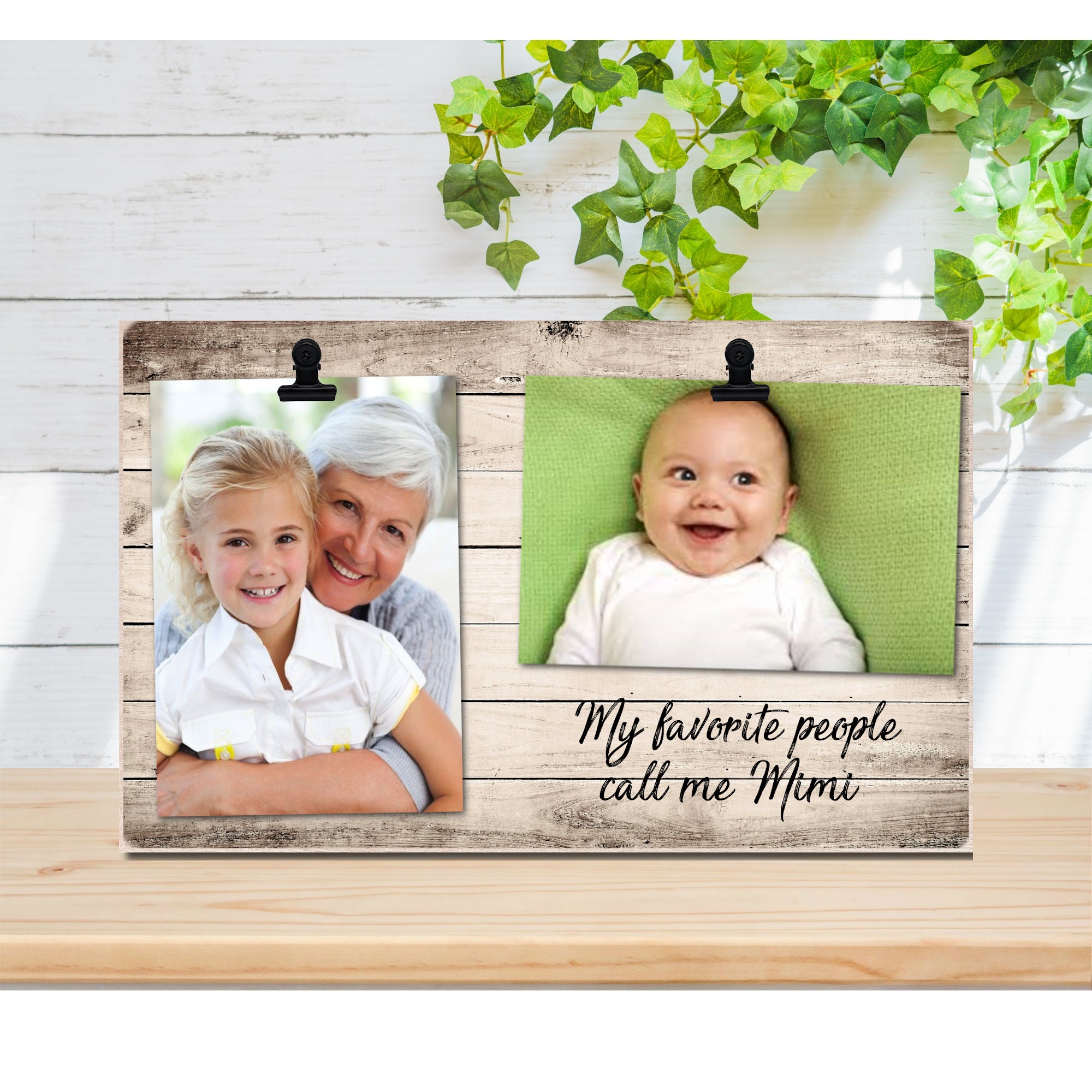 Personalized Wood Photo Frame: Holds Two 4x6 Photos, Custom Quote ...
