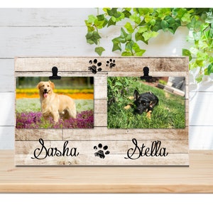 Wood photo frame - 4 x 6 picture - personalized for your pet - dog - cat - unique gift - Christmas gift for dog lover