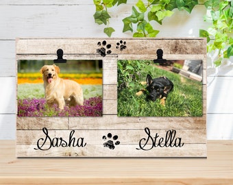 Wood photo frame - 4 x 6 picture - personalized for your pet - dog - cat - unique gift - Christmas gift for dog lover