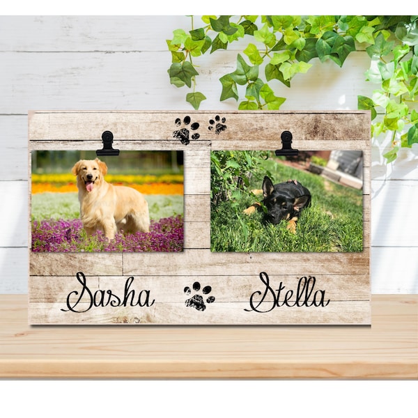 Wood photo frame - 4 x 6 picture - personalized for your pet - dog - cat - unique gift - Christmas gift for dog lover