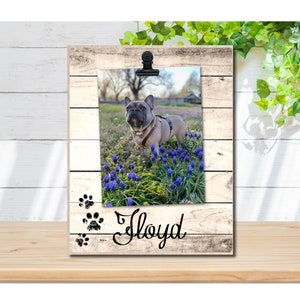 Wood photo frame for pet - dog - cat - unique gift for pet parent - personalized frame with pet name - Christmas gift for dog lover