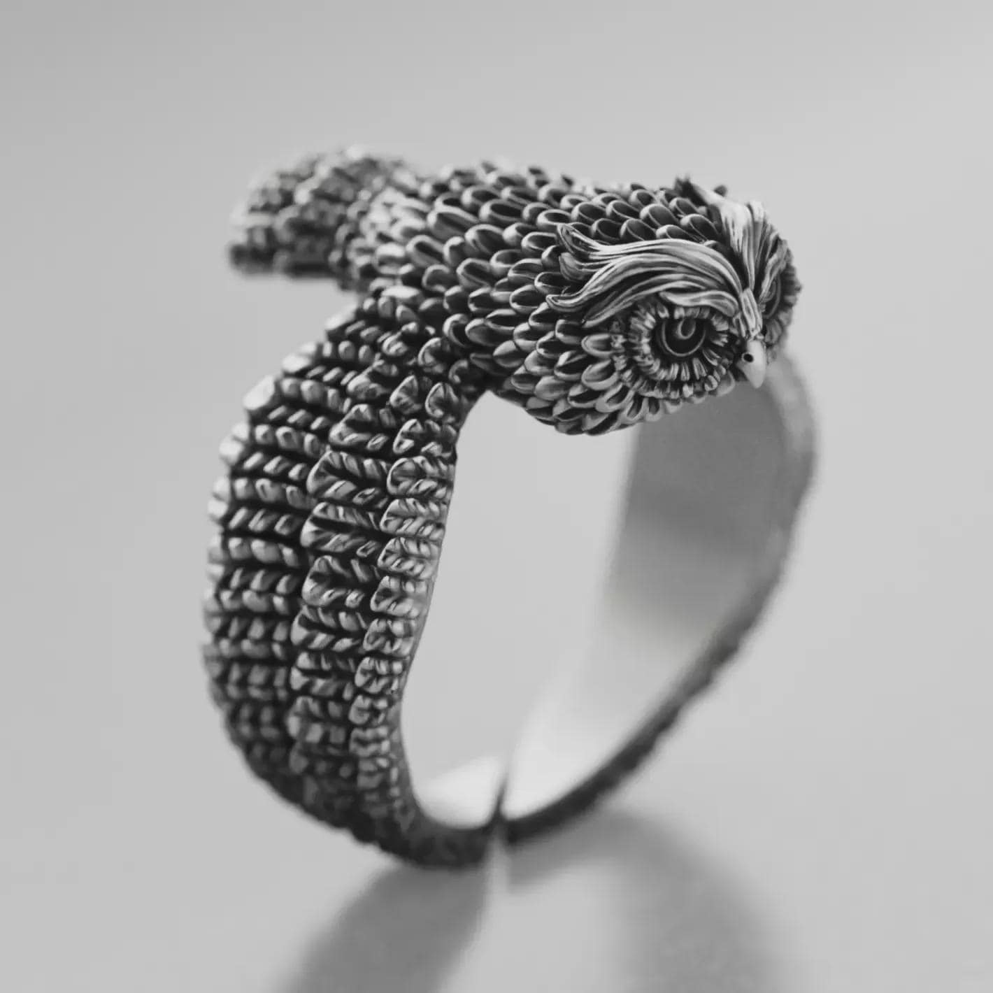 Owl Ring, Bird Ring, Owl Jewelry, Wise Owl Statement Ring, Detailed Animal Ring, Nature Inspired Rin