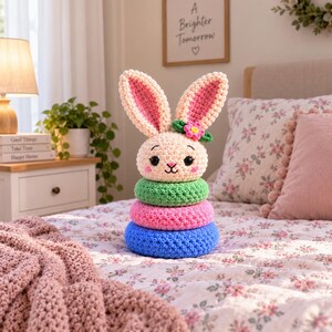 Mönster för virkad kaninkudd | Amigurumi-leksak för barn (PDF)