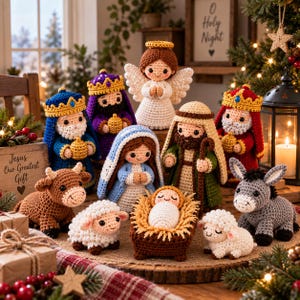 Crochet Nativity Set Pattern – Amigurumi Christmas Manger Scene (PDF Download)