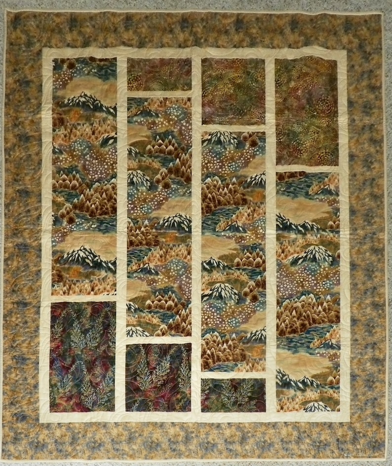 Mountain Gold lap quilt or wallhanging image 1