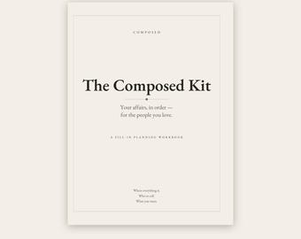 End of Life Planner Printable PDF, The Composed Kit, What My Family Needs to Know, In Case of Death Binder, Estate Planning Organizer