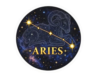Ram sticker, Ram sterrenbeeld sticker, Hamal Alpha Arietis sterrenkunst, sterrenbeeld cadeau voor sterrenbeeldliefhebbers