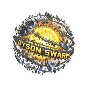 Dyson Swarm Sticker for Space Lovers, Star Megastructure Art Decal, Sci Fi Megastructure Gift