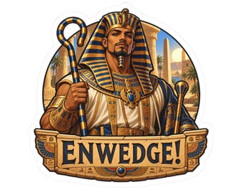 Sticker met Egyptische farao voor geschiedenisliefhebbers, cadeau uit het oude Egypte voor museumfans