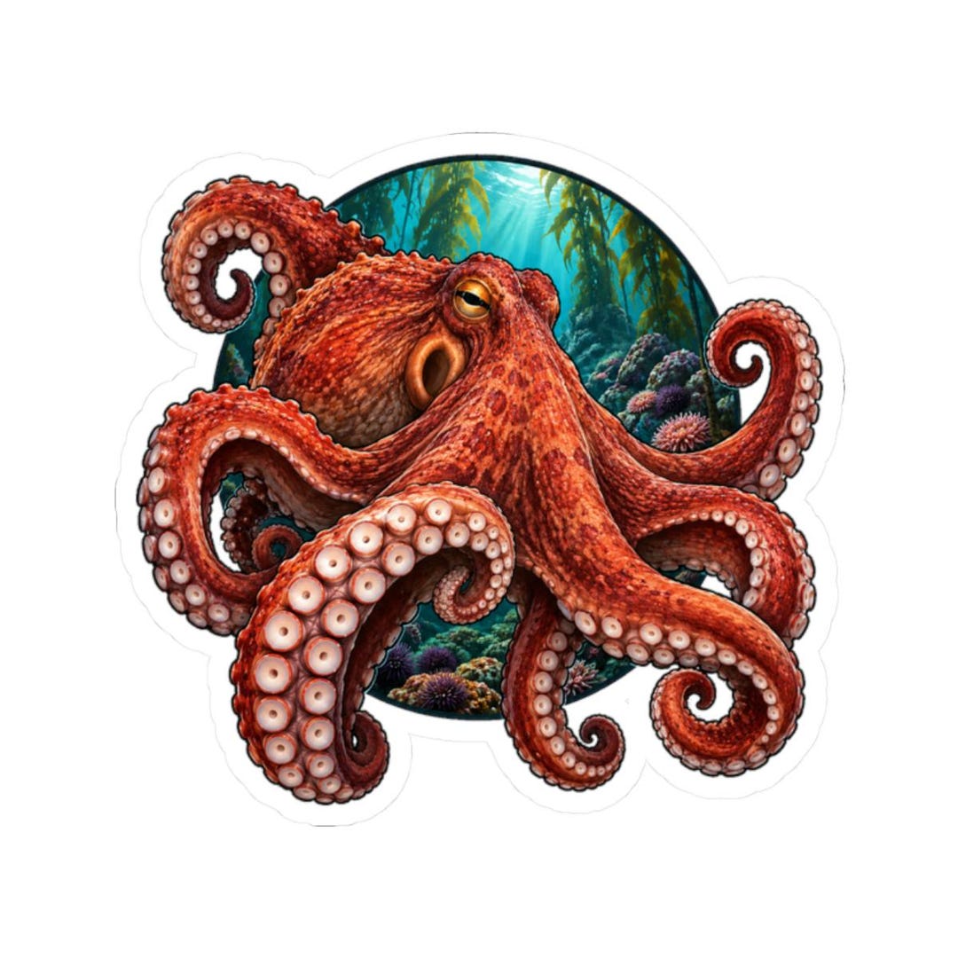Giant Pacific Octopus Sticker, Enteroctopus dofleini Decal for ...