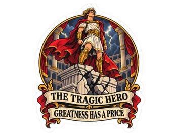 Tragic Hero Sticker, Classical Hero Art Decal for Mythology Collectors and Literature Fans