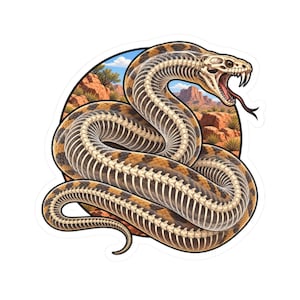 Snake Skeleton Sticker for Biology Students, Snake Anatomy Study Decal, Herpetology Learning Aid