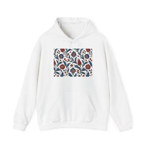 Vintage Floral Pattern Hoodie | Boho Tulip Foliage Print