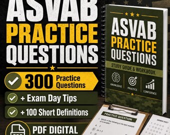 ASVAB Practice Questions PDF 300 Qs, Answers & Rationales | 2026 Exam Prep