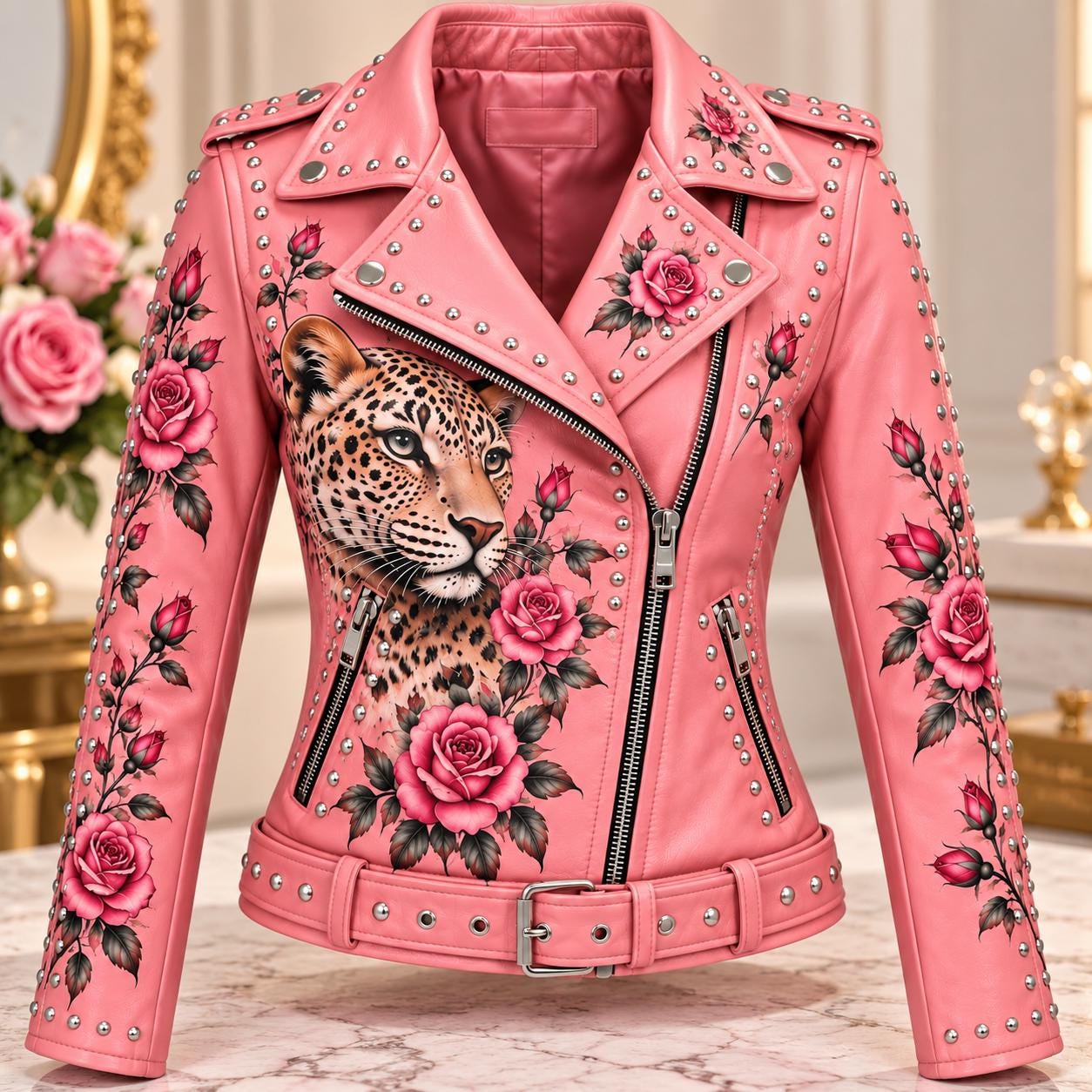 Leopard Biker Jacket - Etsy