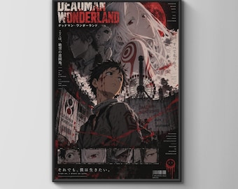 Deadman Wonderland Anime-Poster, Wandbild in Dunkelviolett-Rot, Manga-Druck als Geschenk
