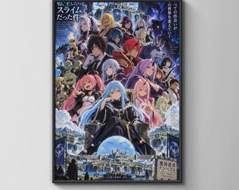 Poster zu „Als ich als Schleim wiedergeboren wurde“, Wandbild des Rimuru-Ensembles