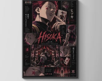 Hisoka Hunter x Hunter Anime Poster, Dark Red Manga Wall Art, Comic Panel Print