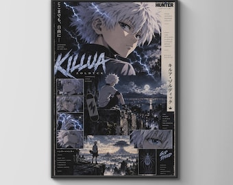 Killua Zoldyck Poster, Hunter x Hunter Wall Art, Anime Print, God Speed