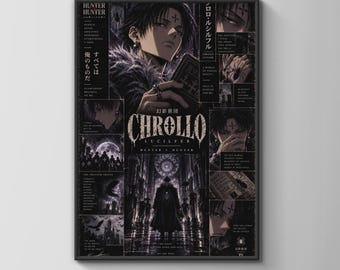 Chrollo Lucilfer Poster, Hunter x Hunter Dark Anime Wall Art, Phantom Troupe Print