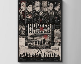 Hunter x Hunter Manga Poster, Anime Wall Art, Gon Killua Hisoka Character Print