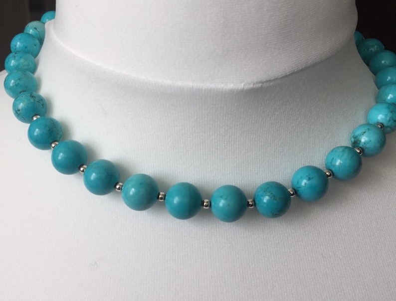 RARE superb turquoise beads and sterling silver beads.