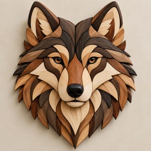 Wolf Intarsia Träbearbetningsmönster, Rullsågsspårningsmall, Digital Nedladdning