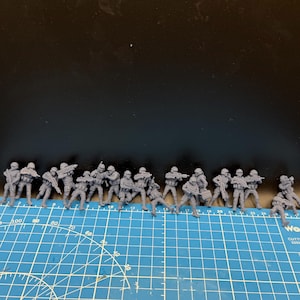 Earth Mobile Infantry set (18) for Star Wars Legion proxies, Grimdark Future scale games 35mm