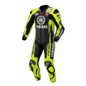 Yamaha Men's Leather Motorbike Racing Suit Original Cowhide Handmade Suit