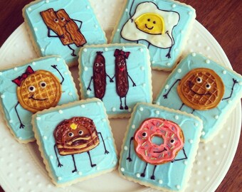 Breakfast Cookies / Brunch Dessert / Sugar Cookies with Buttercream Frosting