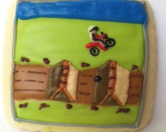 Motocross Sugar Cookies with Buttercream Frosting