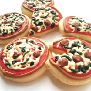 Pizza Pie / Pizza Slice / Pizza Sugar Cookies with Buttercream Frosting
