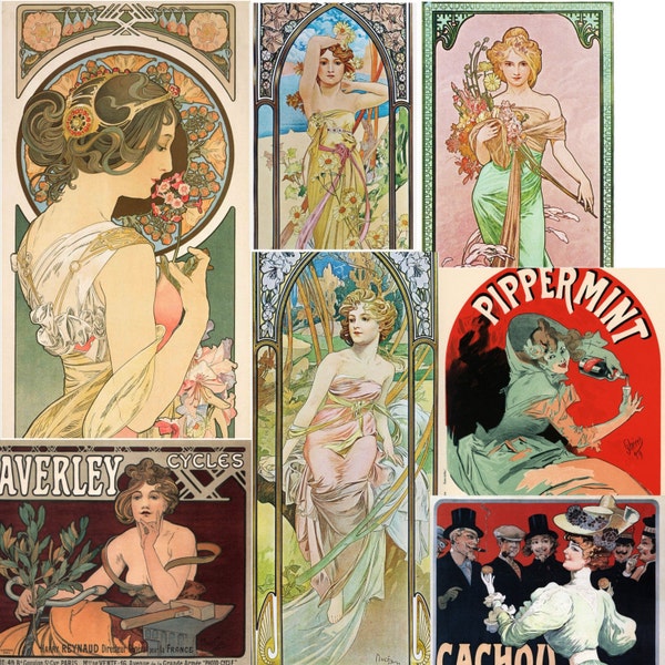 400 Vintage French Posters & NOUVEAU Illustrations Art (Hi Res .jpg 300dpi) beautiful women in advertising [Digital Download]