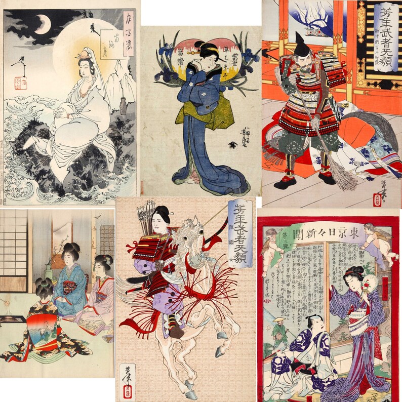 Japanese WOODBLOCK Print Painting Art Taiso Yoshitoshi Ukiyoe Etsy