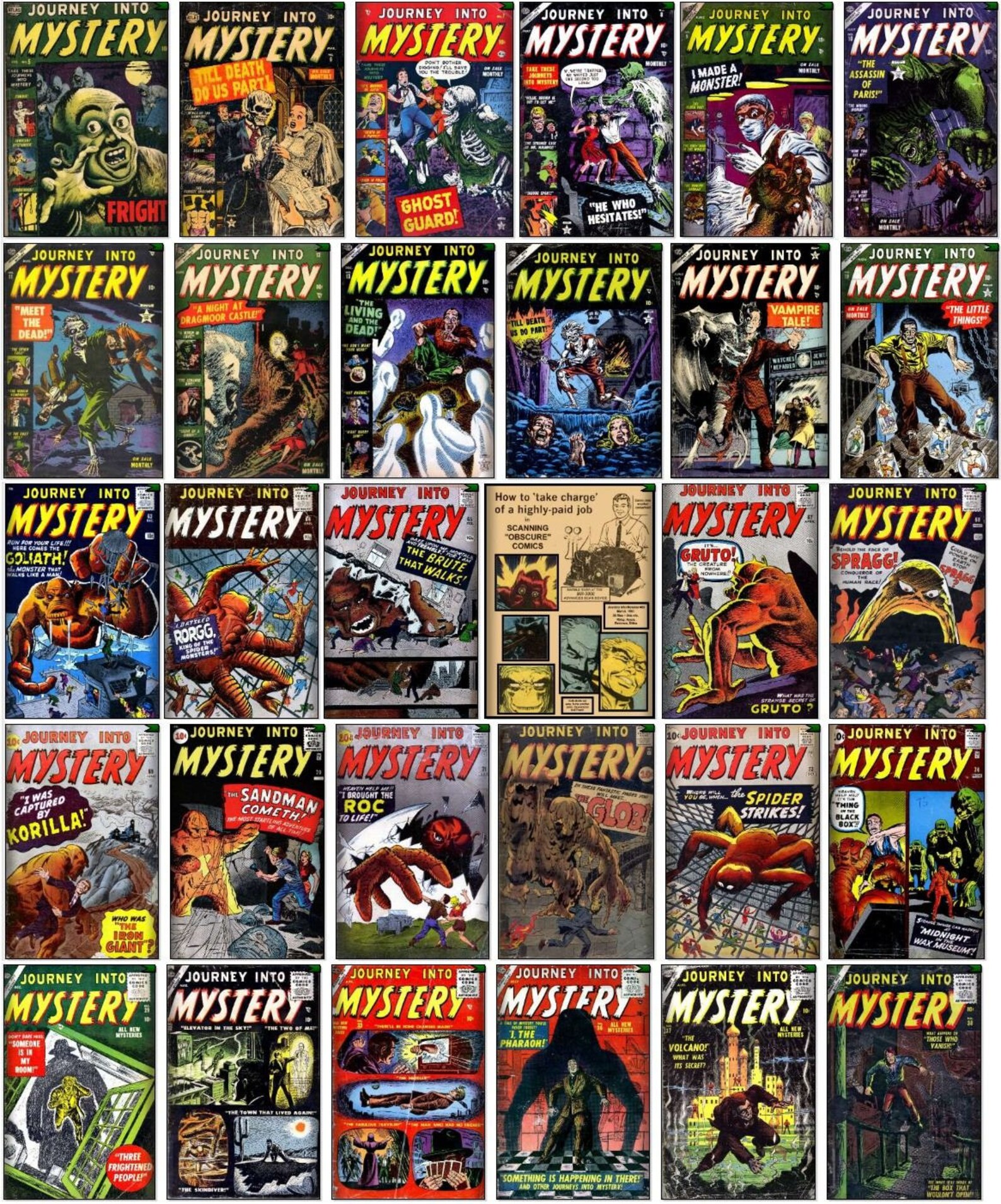 Vintage Golden Age Atlas Comics Books JOURNEY Into Mystery complete Run