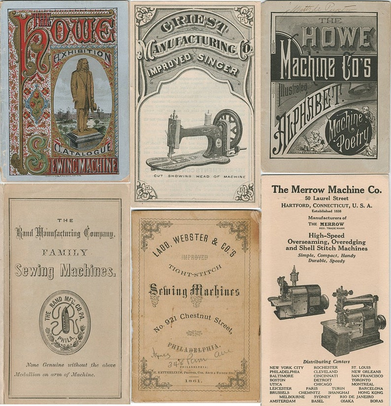Collection of 530 Vintage/antique Sewing Machine Catalog & Trade