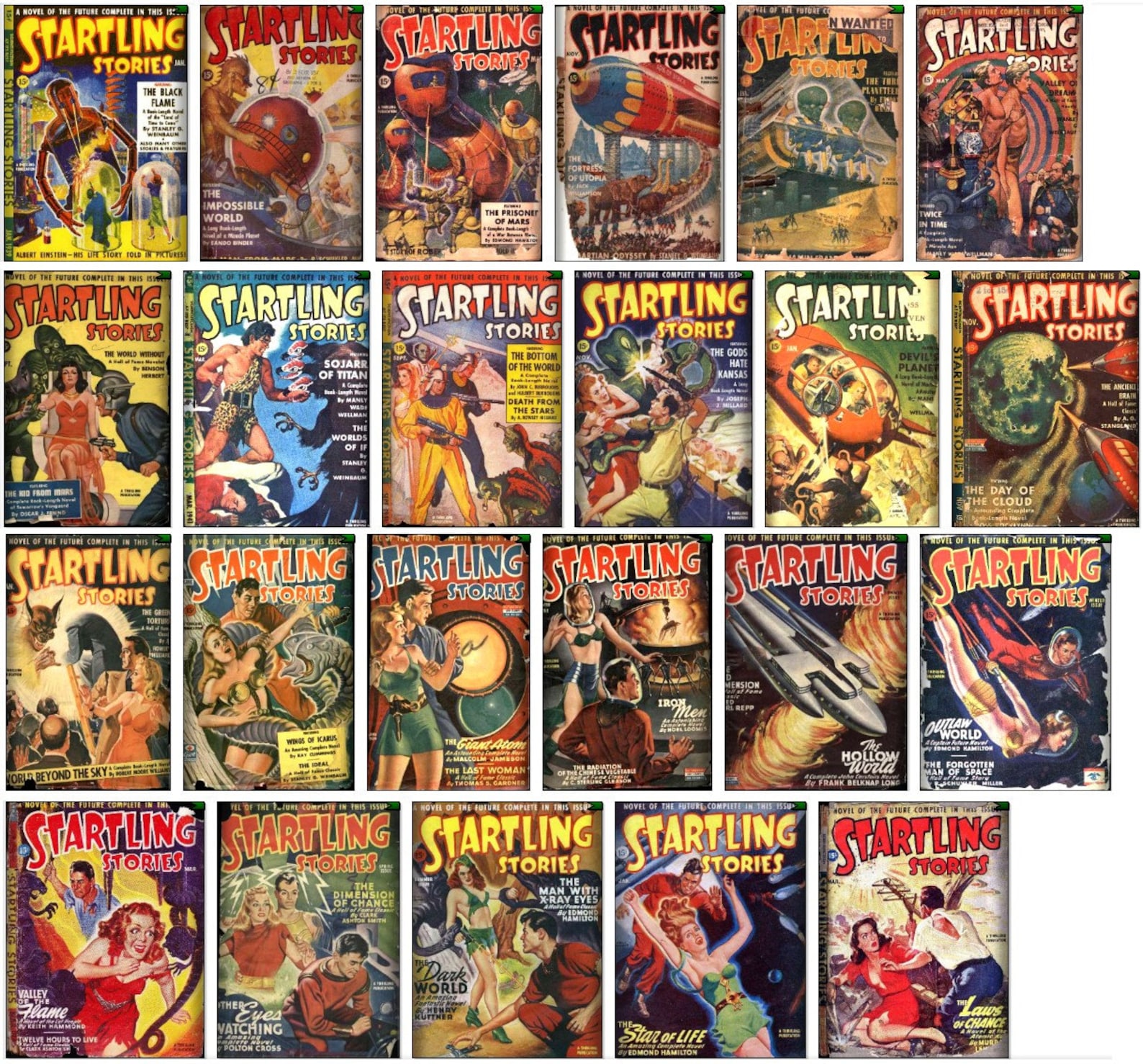 36 Vintage Golden Age Pulp Magazine STARTLING STORIES Science Fiction