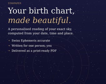Personalized Birth Chart Reading, Custom Natal Report PDF (Digital Download)