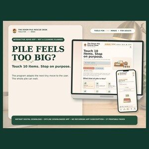 ADHD Decluttering Browser App, Doom Pile Sorting and Printable Rescue Cards