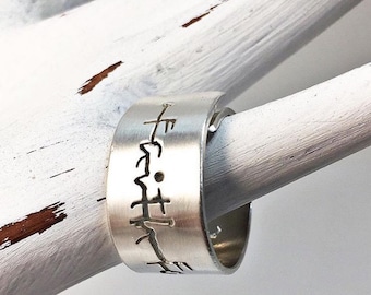 Faith Ring - Wrap Ring - Custom Ring - Faith Jewelry - Christian Rings Women - Chunky Sterling Silver Ring