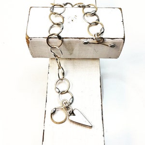 Silver Heart Bracelet - Gold and Silver Bracelet- Gold and Silver Heart Bracelet