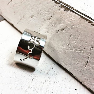 Flower Ring Silver - Silver Wrap Ring - Thick Silver Ring - Hand Sawn Jewelry - Chunky Sterling Silver Ring