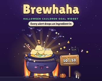 Animated Halloween Cauldron Goal Widget for Twitch Streams (Digital Download)