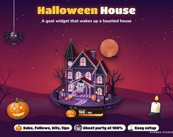 Haunted House Goal Widget | Animated 3D Stream Overlay (Digital Download)