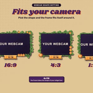 Halloween reactive webcam overlay. The frame around 16:9, 4:3 and square cameras.