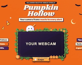 Pumpkin Hollow Halloween Webcam Overlay | Animated StreamElements Widget (Digital Download)