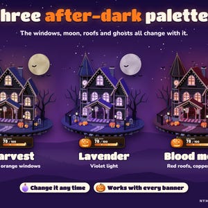 The house in the Harvest, Lavender and Blood moon palettes.
