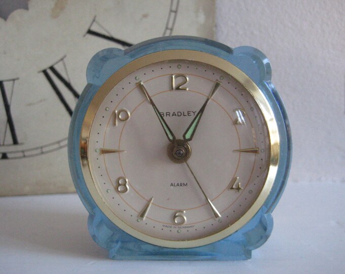 Vintage Bradley Alarm Clock Germany Lucite Alarm Clock Etsy